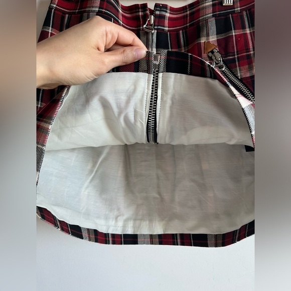 Rag & Bone - Leah Skirt - Red Multi -Plaid Zippered Mini Skirt Size 2 - Picture 4 of 13